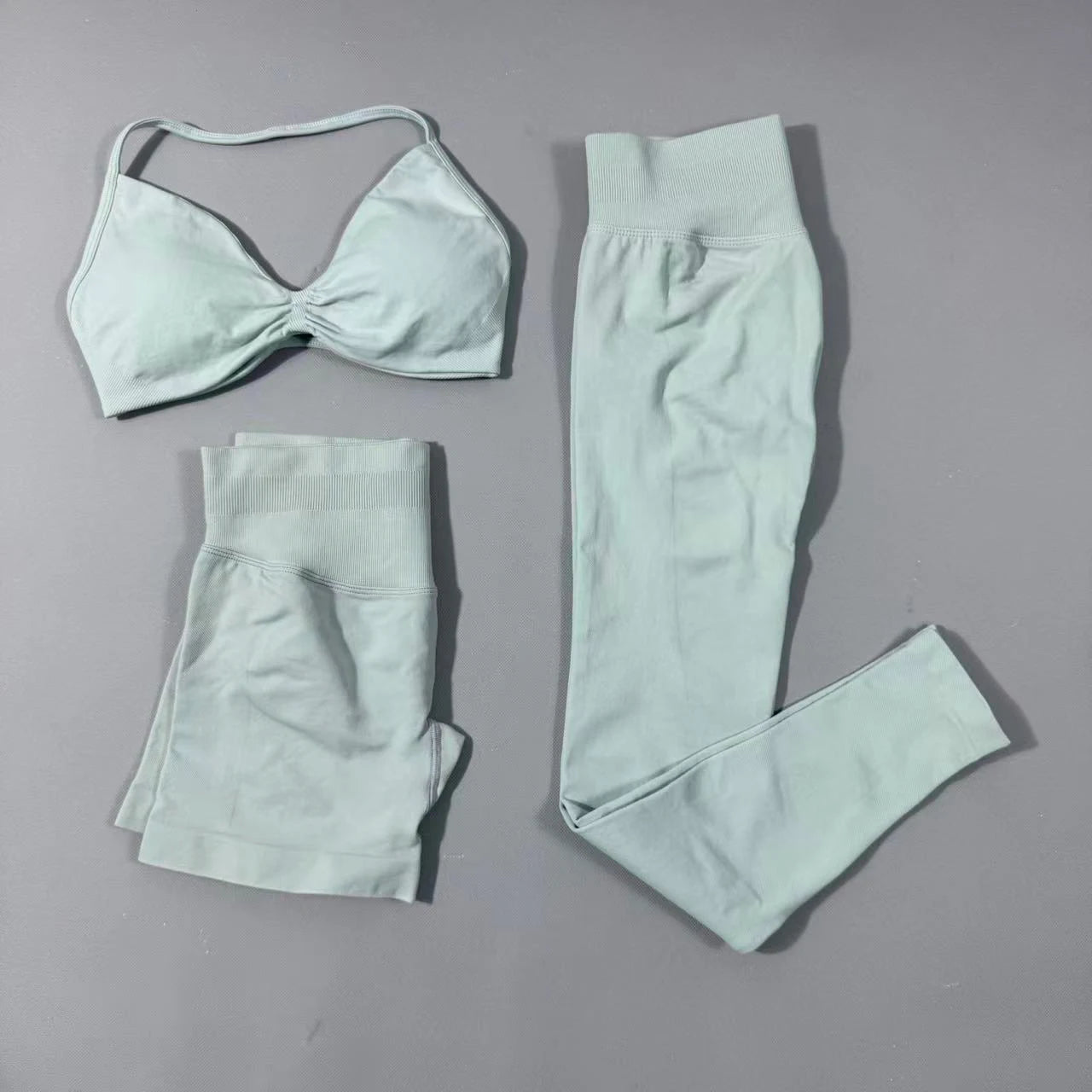 Yoga fitness set 3pcs Impact Gym Set Women Bras and Yoga Set High Waist Scrunch Seamless Shorts Fitness Clothes Activewear Work