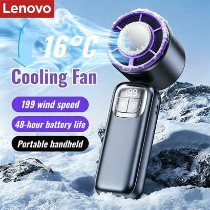 Ventilatore Portatile Lenovo, Raffreddatore USB Ricaricabile con Motore Brushless, Ventola Turbo ad Alta Velocità 199 per Viaggi, Ufficio e Attività all'Aperto