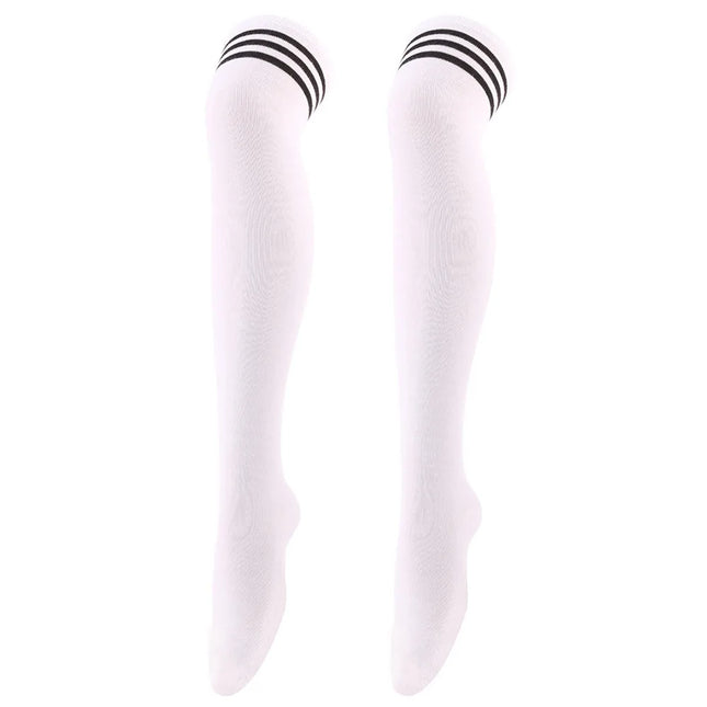 Women's Jk Socks Halloween Party Cosplay Socks Over the Knee Socks Warm Boot Socks for Women Triple Stripe Long Socks