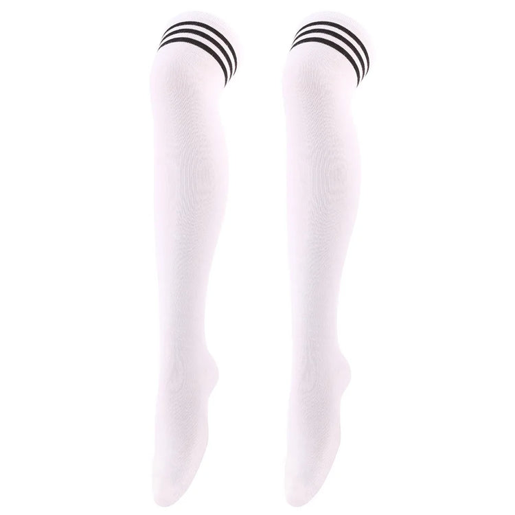 Calze Jk da donna Calzini cosplay per feste di Halloween Calzini sopra il ginocchio Calzini caldi Calza per stivali da donna Calzini lunghi a tripla banda