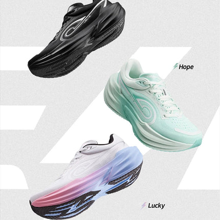 QIAODAN TG1.0 Women's 2026 Marathon Platform Racing Shock Running Shoes Long-distance Soft Rebound Sneakers QDB022253285 PlatiNum