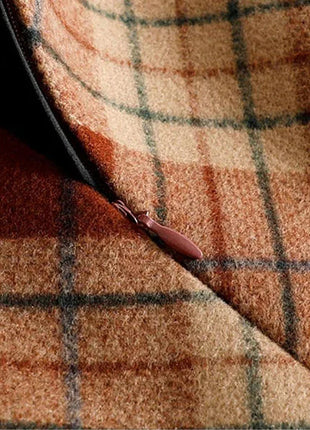 Plaid Woolen Short Skirts Women Autumn Winter New Zipper High Waist Temperament Mini Skirt Woman Retro Thicken Checked Skirts PlatiNum