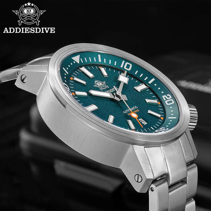 ADDIESDIVE 200M Automatic Dive Watch Men Japanese 8215 Sapphire Stainless Steel Luminous Mechanical Diving Wristwatch BGW9 Hands