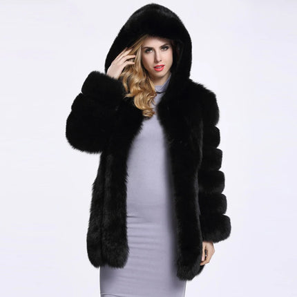 ZADORIN Hooded Fluffy Faux Fur Coat Winter Jacket Women Fashion Thick Warm Faux Fur Jackets Coats Woman Clothing Outerwears