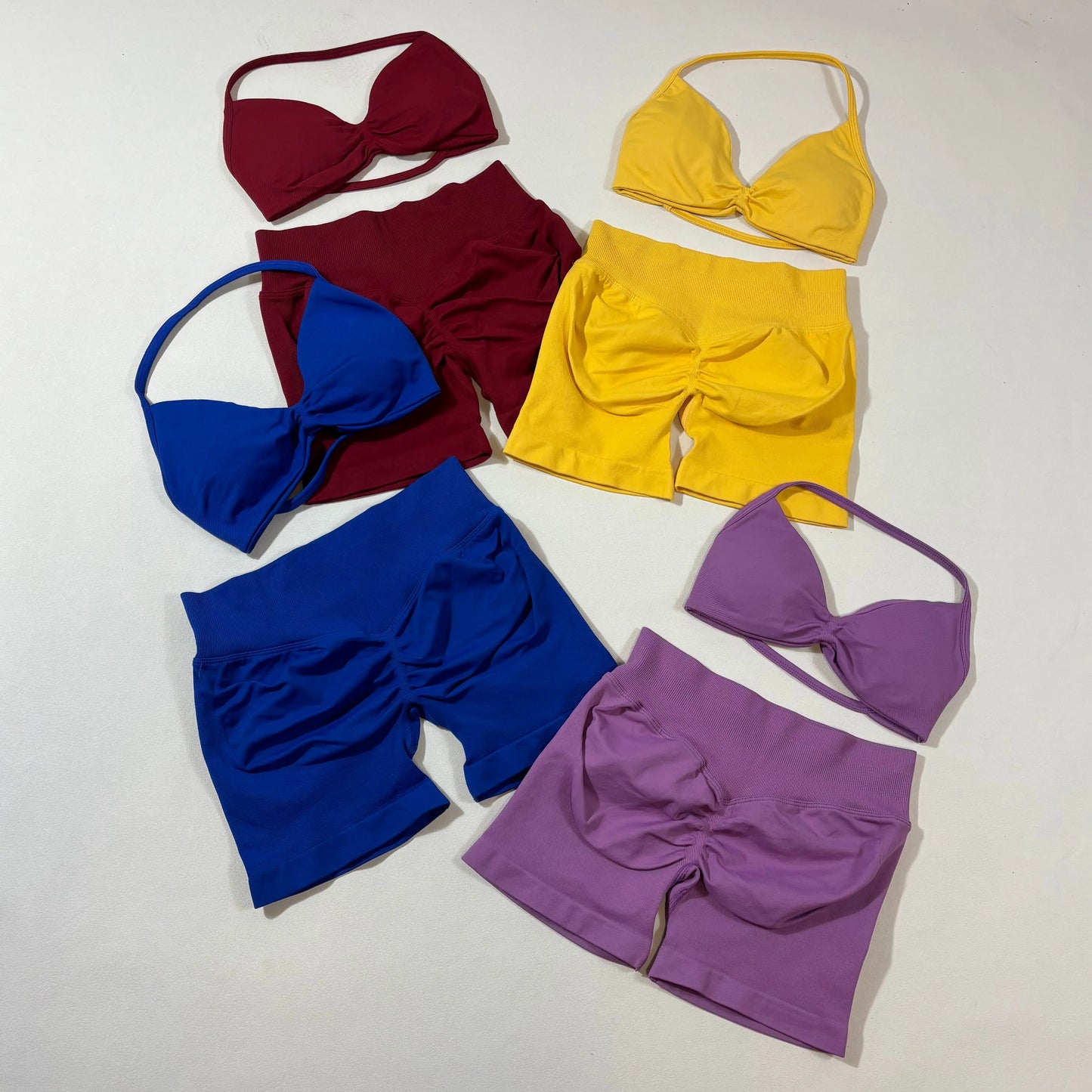Yoga fitness set 3pcs Impact Gym Set Women Bras and Yoga Set High Waist Scrunch Seamless Shorts Fitness Clothes Activewear Work