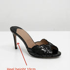 slipper black 10cm