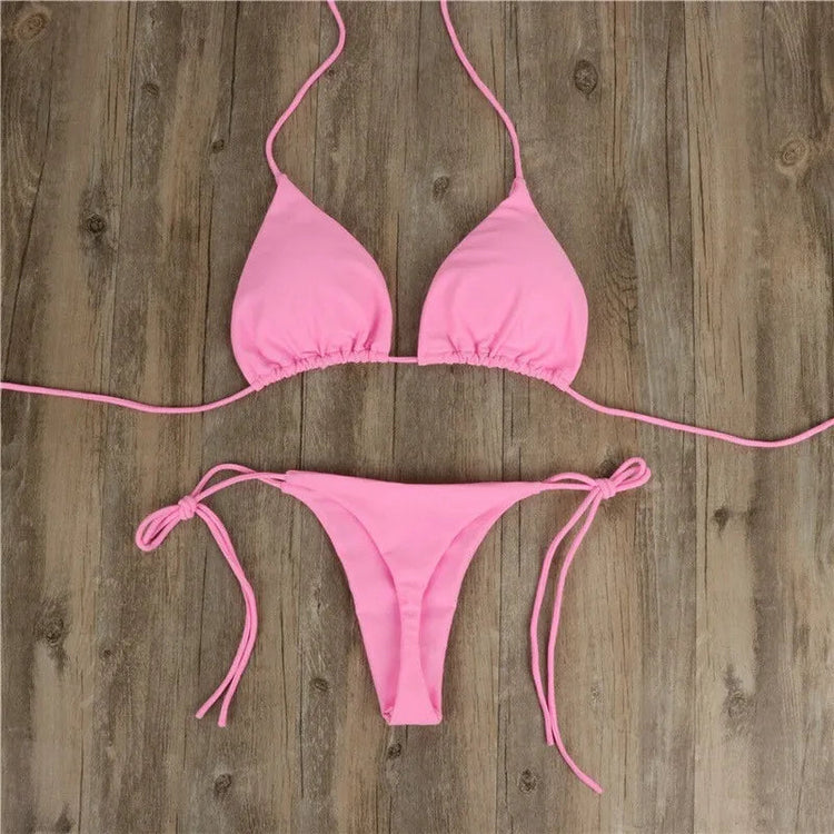 Costume da Bagno Estivo da Donna, Set Bikini Sexy con Reggiseno Imbottito Push-up e Perizoma, Due Pezzi, Abbigliamento da Spiaggia, Costume da Bagno Femminile Sexy platinumshop