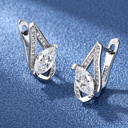 Orecchini in argento sterling 925 gioielli di alta qualità retrò modello semplice orecchini con zirconi bianchi viola vendita calda platinumshop