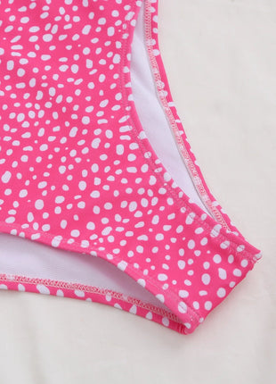 Costume da bagno bikini da donna verde a pois a vita alta brasiliano push-up con lacci e bendaggio, nuovo modello 2026, per la spiaggia PlatiNum