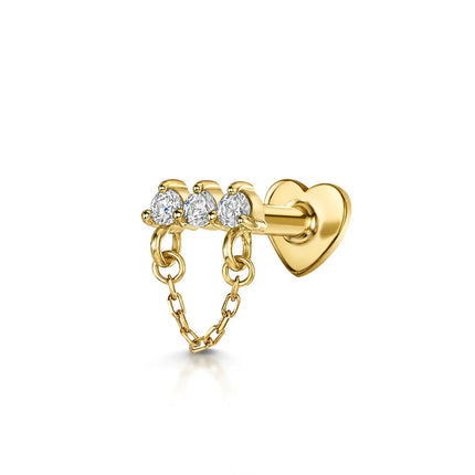 CANNER 1PC 925 Sterling Silver Crown Horse Eye Zircon Heart Flat Head Cartilage Piercing Stud Earring For Women Claasic Earring PlatiNum