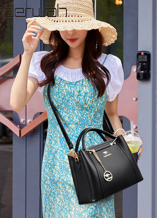 2024 Luxury Women Designer 3 Layers Shoulder Crossbody Sac Ladies Large Capacity Leather Handbags Shopper Brand Messenger Totes PlatiNum