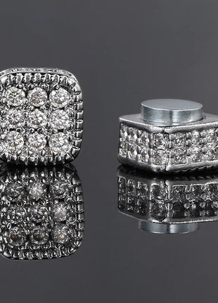 Orecchini finti Ice Out per uomo donna Forte magnete magnetico in acciaio inossidabile non penetrante Accessori per gioielli di moda Hip Hop Rock platinumshop