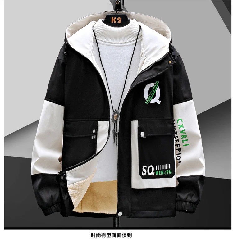 Winter Outfits Men Thick Warm Tracksuit Set Men Fashion Clothing SportswearJacket Pants 2 Piece Fleece Lined Sets