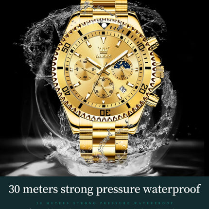 OLEVS Men's Classic Watches with Date Waterproof Luminous Luxury Big Dial Men's Wrist Dress Stainless Steel Men Watch