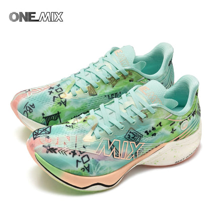 Scarpe da Corsa ONEMIX Marathon con Piastra in Carbonio, Supporto Professionale Stabile, Ammortizzazione, Ultra-leggere e Reattive per Uomo PlatiNum