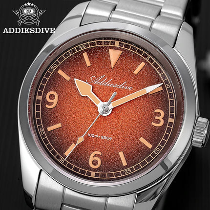 ADDIESDIV New Retro Men's Quartz Watch Sapphire Glass Japanese Movement 100m Waterproof Stainless Steel Night Light Watch AD2554