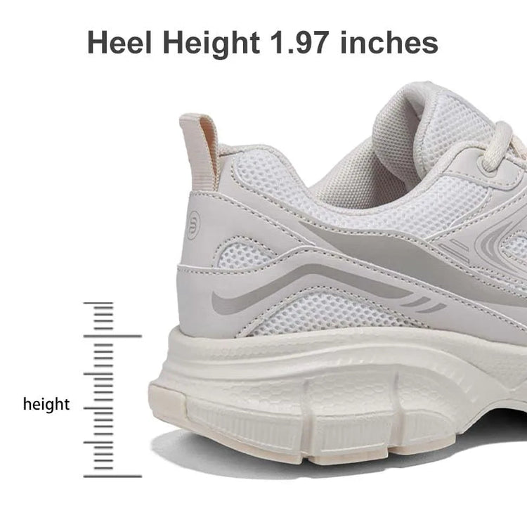 Baasploa Women Running Shoes Lightweight Breathable Sport Shoes Female Comfort White Casual Sneakers Height Increase Cushioning PlatiNum