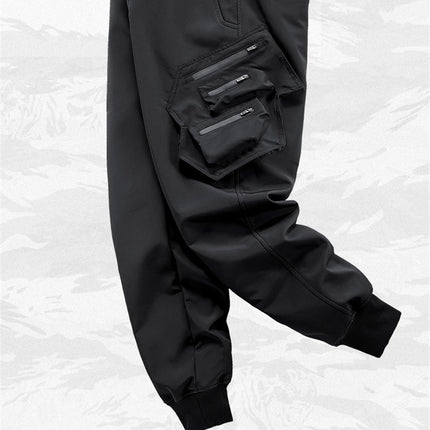 2024 Winter Warm Tactical Pants Men Fashion Functional Multi Pockets Cargo Trousers Hip Hop Streetwear Joggers Pant Techwear