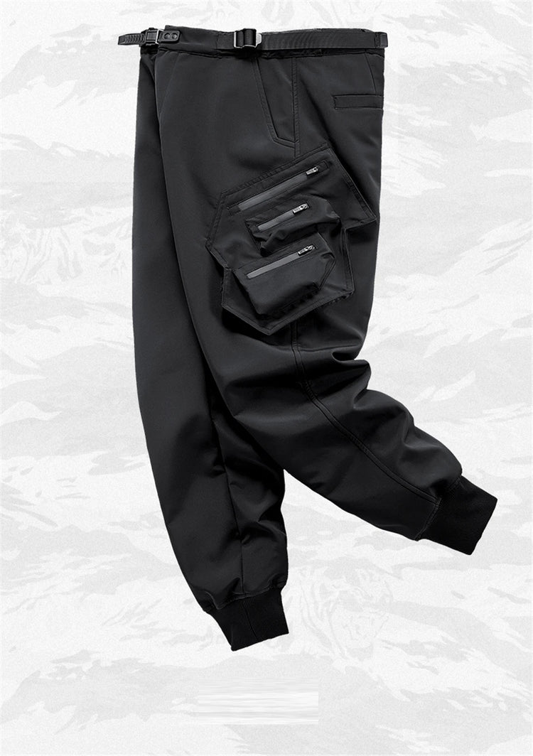 2024 Winter Warm Tactical Pants Men Fashion Functional Multi Pockets Cargo Trousers Hip Hop Streetwear Joggers Pant Techwear