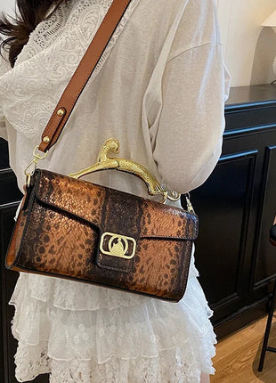 New Ladies Metal Buckle Simple Fashion Shoulder Bag Party Commuting Bag Women Luxury Brand Design PU Leather Bag PlatiNum