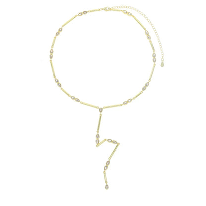 Barra geometrica a goccia Cubic Zirconia CZ Catena a maglie Lunga Y Lariat Collana di moda donna sexy 2026 Nuovo arrivato