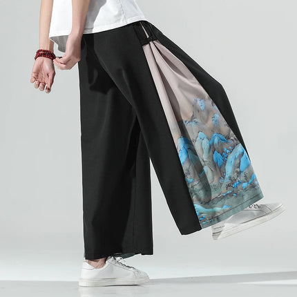 Nuovi pantaloni da uomo e da donna Chinoiserie moda giapponese pantaloni sportivi da uomo larghi di grandi dimensioni abbinati a pantaloni larghi di grandi dimensioni