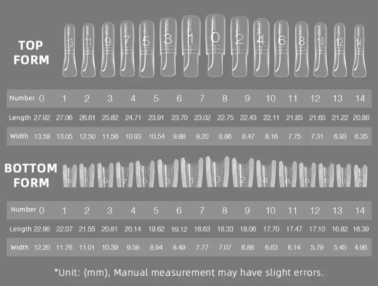 Original YOKEFELLOW Sandwich Dual Nail Form Short Stiletto Nail Extension Form 240pcs Top Form Bottom Form For Quick Nail Extensions IM222