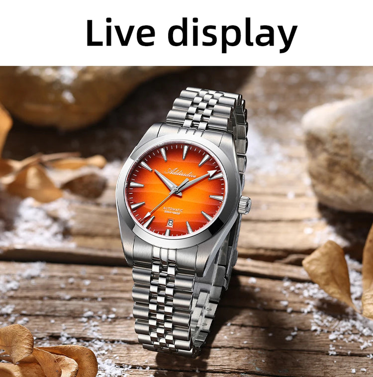 ADDIESDVIE Men Watch Desert Texture BGW9 Super Luminous 316L Steel 20Bar Diving AD2540 8215 Movement Mechanical Automatic Watch