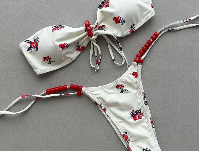 Micro Bikini 2026 Maillot de Bain Femme Nouvelle Impression Bikini Halter Set Brésilien Biquini Féminin String Vêtements de Plage pour Fêtes
