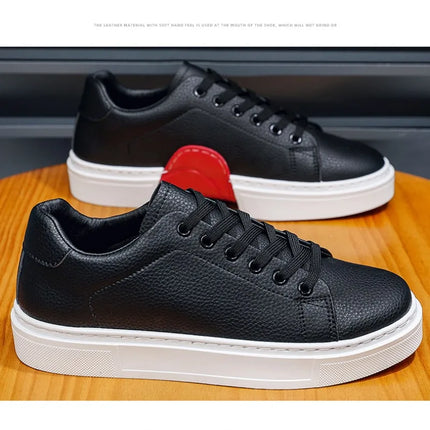 Fashion Men's Sneakers High Quality Leather Casual Shoes Luxury Business Office Shoes Trendy Skateboard Shoes Zapatillas Hombre