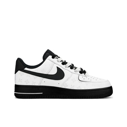 Nike Air Force 1 Abrasion Resistant Lightweight Height Increasing Low top Skateboard Shoes Unisex Black White