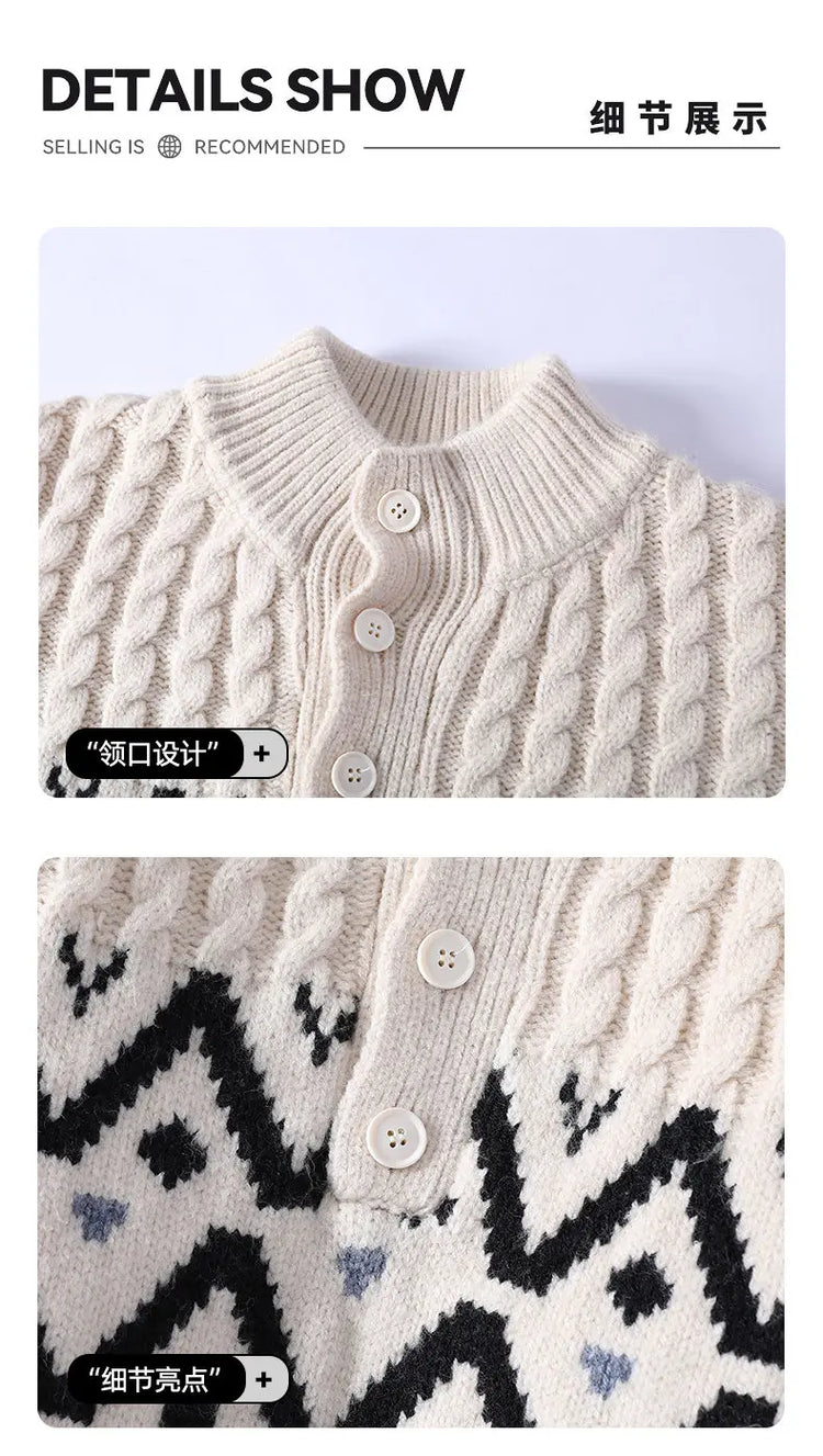 Mens Knit Sweater Autumn Winter Pullover Korean Soft Heavyweight Knit Polo Sweaters Minimalist Long Sleeve Casual Top