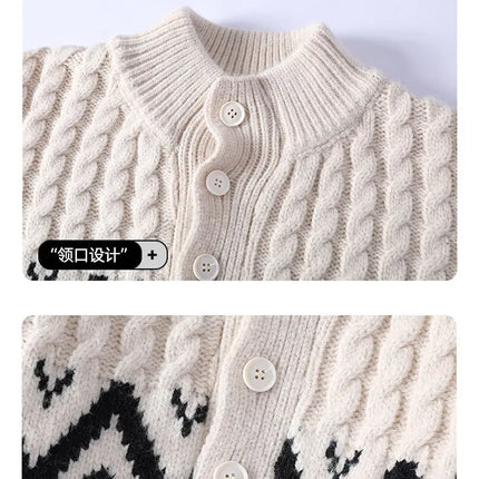 Mens Knit Sweater Autumn Winter Pullover Korean Soft Heavyweight Knit Polo Sweaters Minimalist Long Sleeve Casual Top