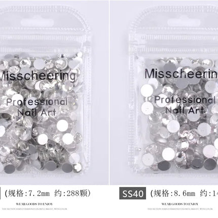 144/288 /1440pcs SS3-SS50 Crystal AB Clear Nail Rhinestones Non Hotfix Flat Back Stones DIY Strass Nail Art Decor Accessories