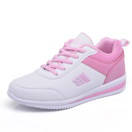 PU Leather Women's Running Shoes Lightweight Casual Sports Shoes Waterproof Outdoor Training Sneakers for Jogging Tennis PlatiNum
