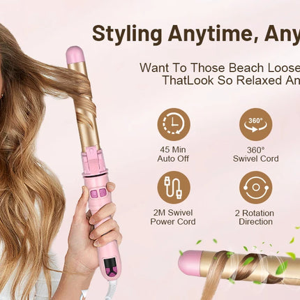 Automatic Curling Iron Hair Curler Electric Negative Ion Auto Rotating Curling Tool 1.1 Inches Barrel Suitable for All Hair Type