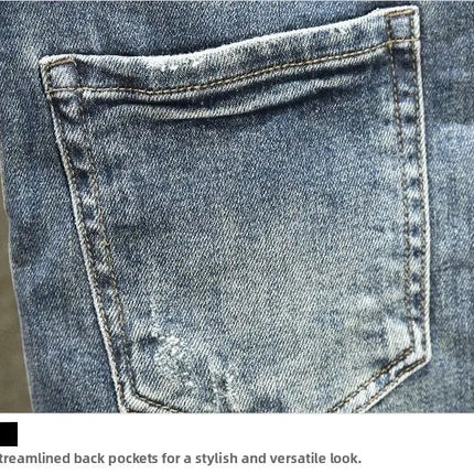 2025 Spring Autumn Korean Luxury Clothing New Cargo Brand Tooling Jeans Men's Slim High Street Men's Splicing Patch Trousers PlatiNum