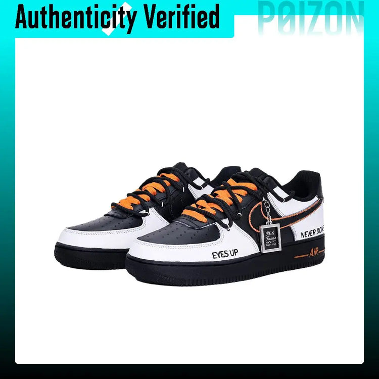 Nike Air Force 1 Cushioning, Wear Resistant Low top Skateboard Shoes Unisex Black White CW2288-001(Team1375-)