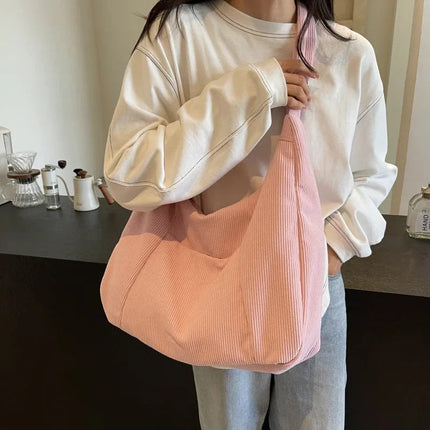 New Large Capacity Casual Crossbody Bag Simple Artistic Commuter Student Single Shoulder Bag Outdoor Leisure Women's Tote Bag PlatiNum