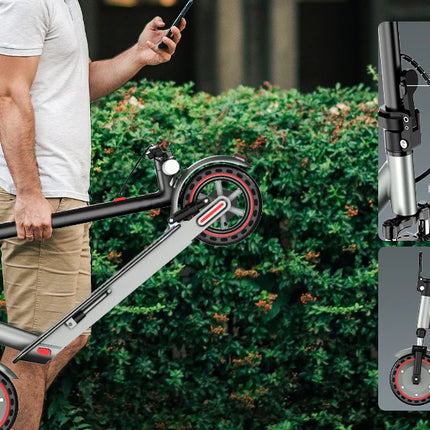HiQiS D8 pro 350W Potente scooter elettrico Gamma 30KM Pneumatico solido da 8,5 pollici Monopattino elettrico 10.5Ah 30KM/H E-scooter