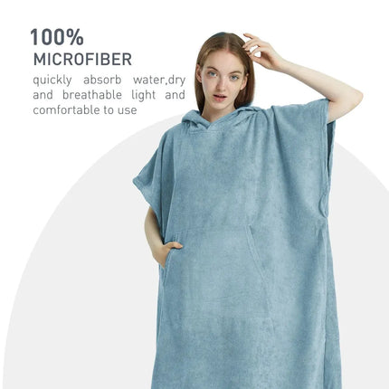 Poncho da surf Asciugamano Poncho Asciugamano ad asciugatura rapida Felpa con cappuccio Abito da spiaggia in microfibra Poncho fasciatoio Asciugamano da bagno Poncho da spiaggia per adulti