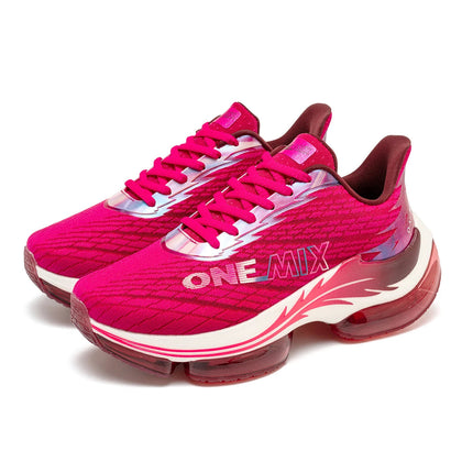 Scarpe da corsa da uomo ONEMIX rimbalzo ammortizzante scarpe sportive da corsa all'aperto traspiranti scarpe da ginnastica da uomo con aumento dell'altezza 6-7cm PlatiNum