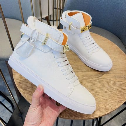 Male Genuine Natural Leather Shoes Luxury Brand Comfortable Casual White Designer High Quality Sneakers Gifts For Man Original