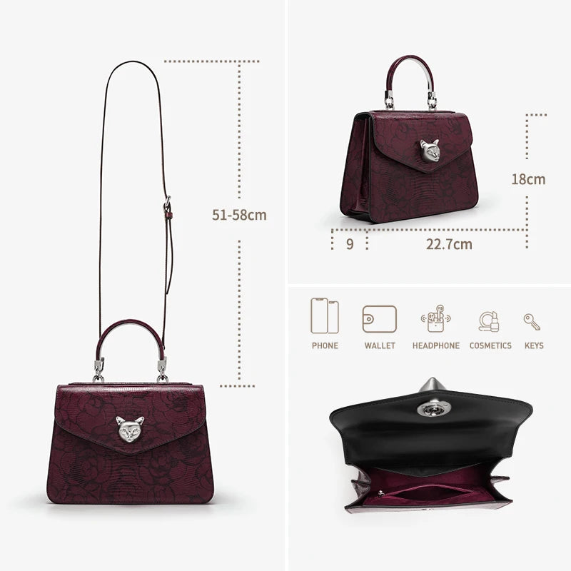 2025 BAFELLI CAT NUOVA MODA DA DONNA SACCHETTO DA DONNA STYLISH BUSINESS FEMMINA IN PELLE MARCA di Lusso CASUAL OL FLORAL VINEA BORETTO