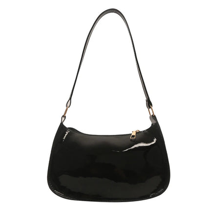 Retro Solid Color PU Leather Shoulder Underarm Bag Women's Fashion Handbags Casual Hobos Purses and Handbag Ladies Hand Bags PlatiNum