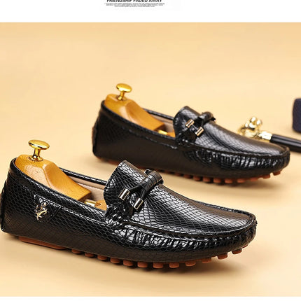 Scarpe casual da uomo nere classiche, comode scarpe basse in pelle PU da uomo, scarpe leggere senza lacci, scarpe da guida da uomo