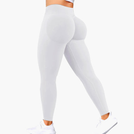 Pantaloni da Yoga Estivi da Donna a Tre Quarti, Vita Alta, Effetto Push-Up, Tinta Unita, Aderenti, Leggings Sportivi per Esercizi