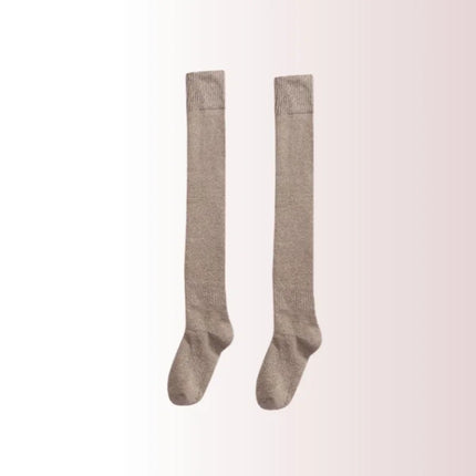 Scaldamuscoli classici in maglia Calzini scaldamuscoli al ginocchio in maglia a costine Calze da donna Calzini alti al ginocchio lavorati a maglia per il massimo comfort