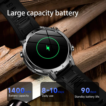 Military Grade Sapphire Smart Watch HeartRate SO2 BT5.3 Call Custom dial Smartwatch for Men Breathable Band Sports watch 1400mAh