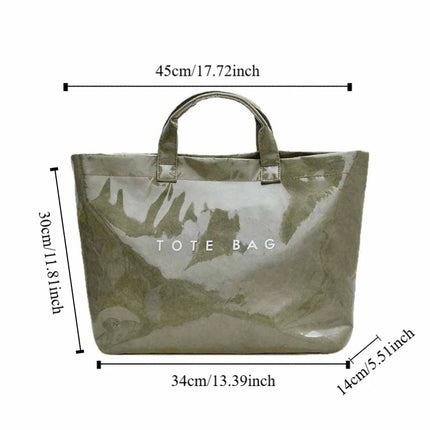 Transparent Waterproof PVC Bag, Summer Beach Bag, Printed Shoulder Bag, Sports Bags